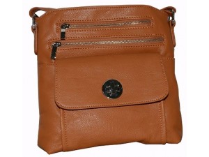 Pocketbook / Purse #32 Messenger Bag Leatherette Design Camel